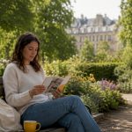 Chez elle, une femme feuillette un guide sur les compléments alimentaires pour la fertilité.