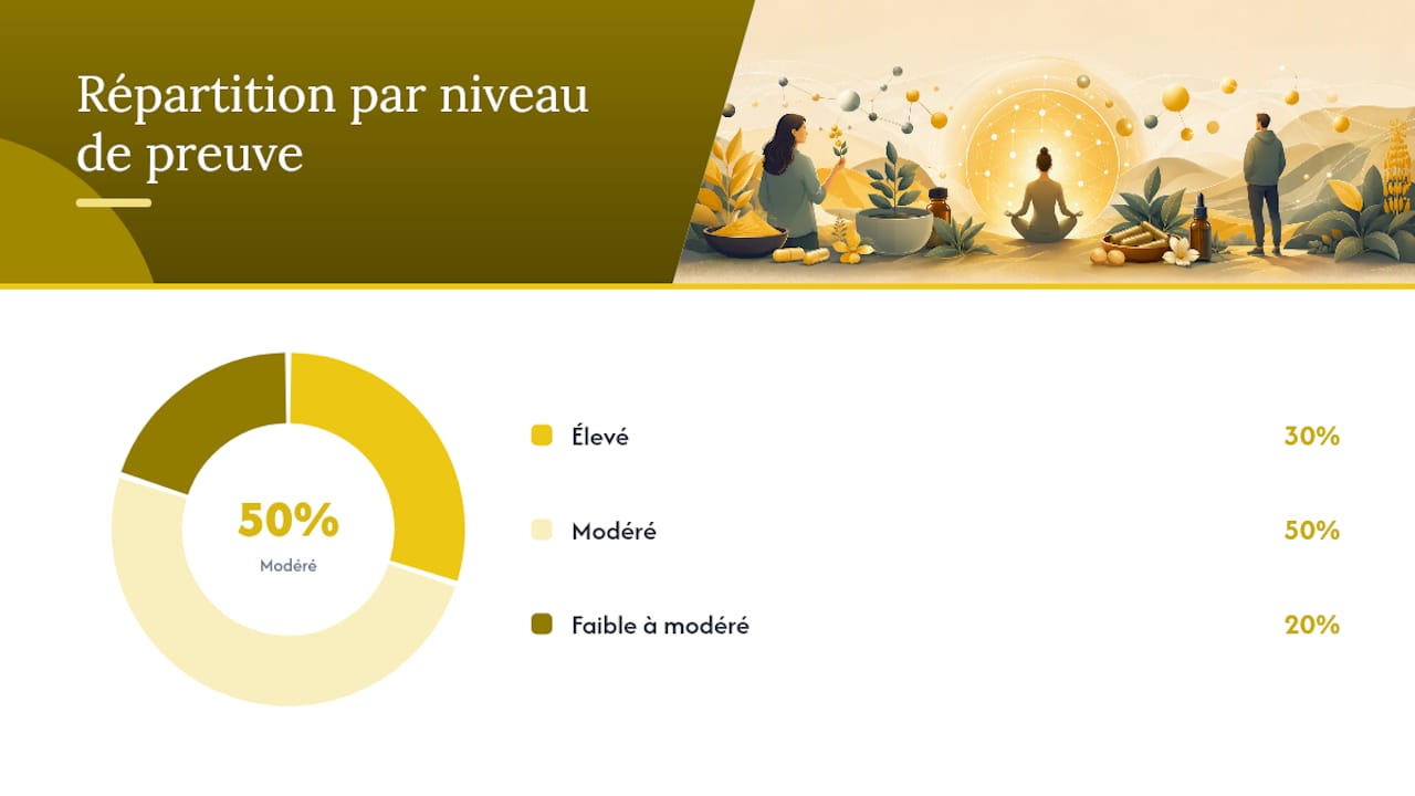 Tableau comparatif des compléments pour l’humeur : niveau de preuves et effets observés