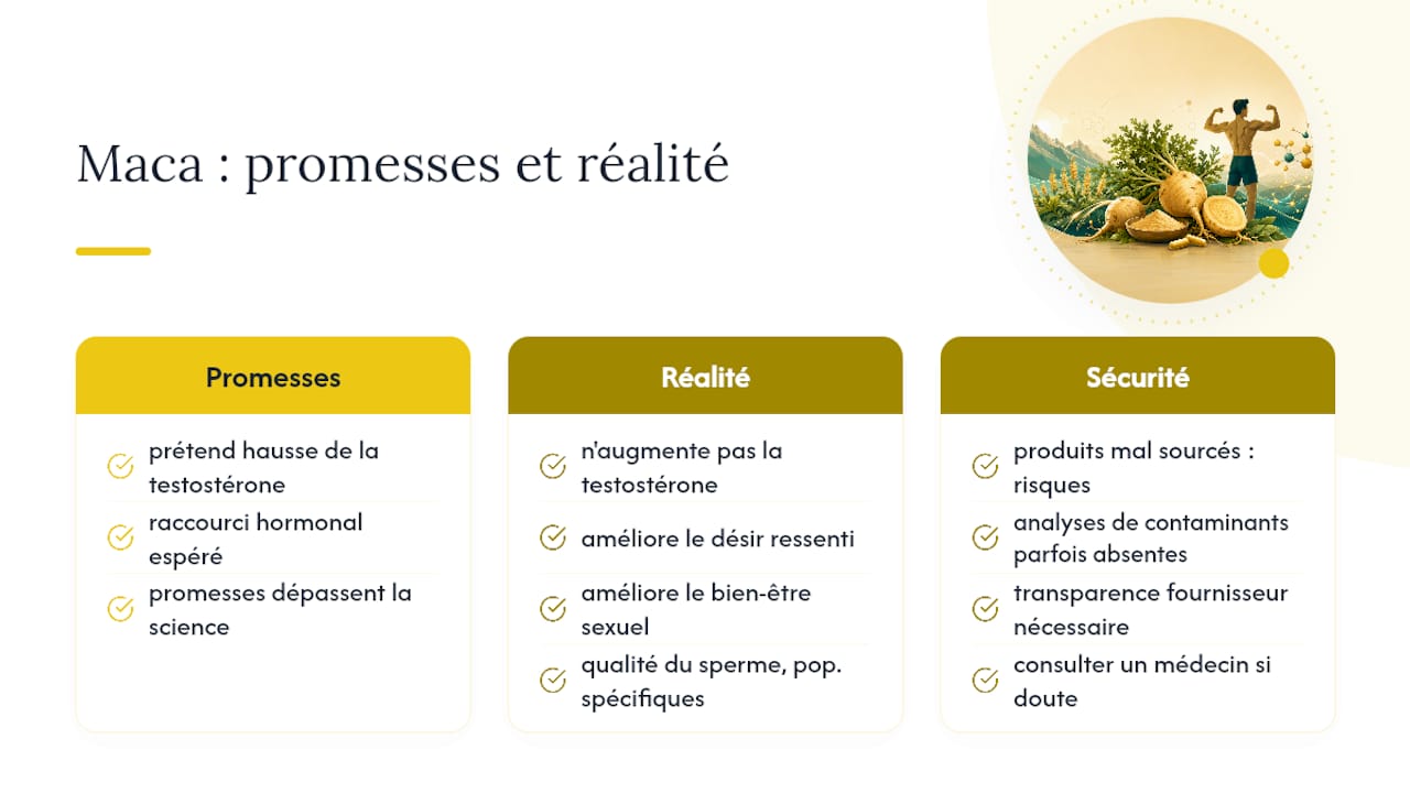 Mon regard éditorial sur la maca et les promesses hormonales — overview diagram