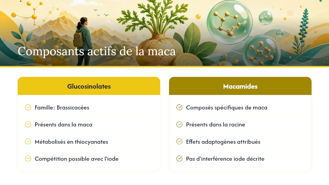 Maca et thyroïde : quels composants entrent en jeu ? — overview diagram