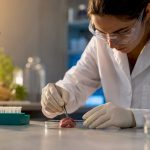 Chercheuse en train de préparer une analyse de tissu cardiaque