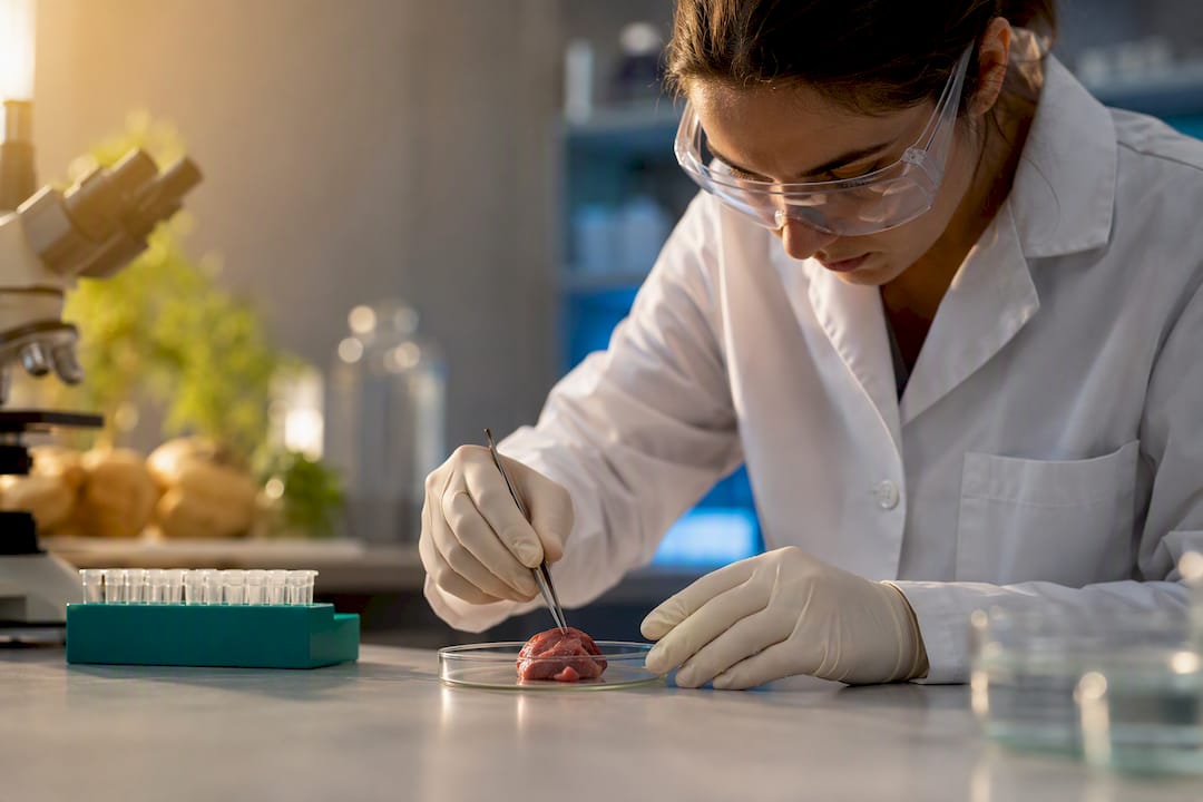 Chercheuse en train de préparer une analyse de tissu cardiaque