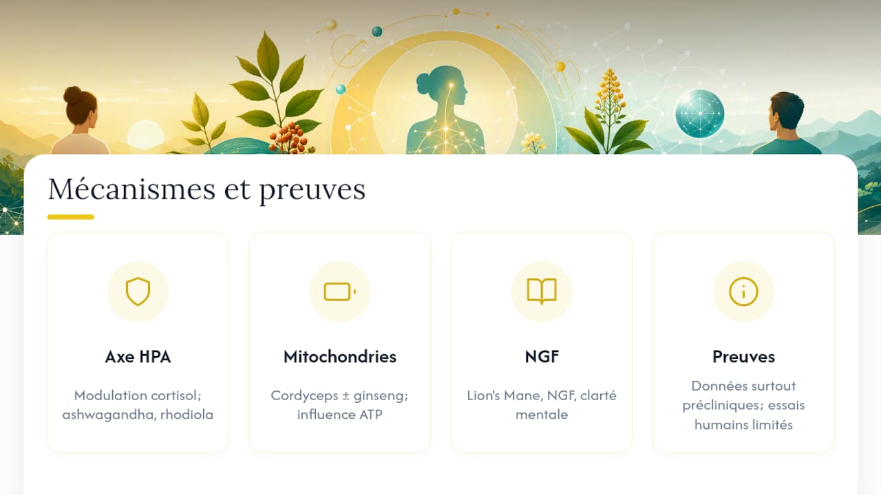 Fonctionnement et preuves scientifiques des adaptogènes