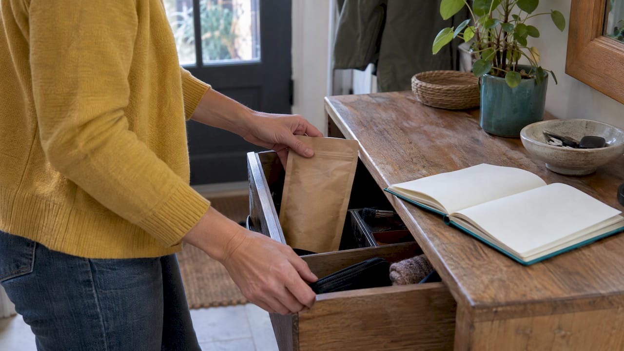Sachet de maca conservé pour assurer la traçabilité