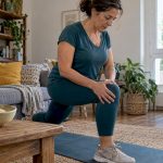 Femme effectuant un mouvement fluide avec de la maca