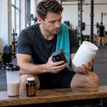 Athlète comparant des suppléments post-entraînement