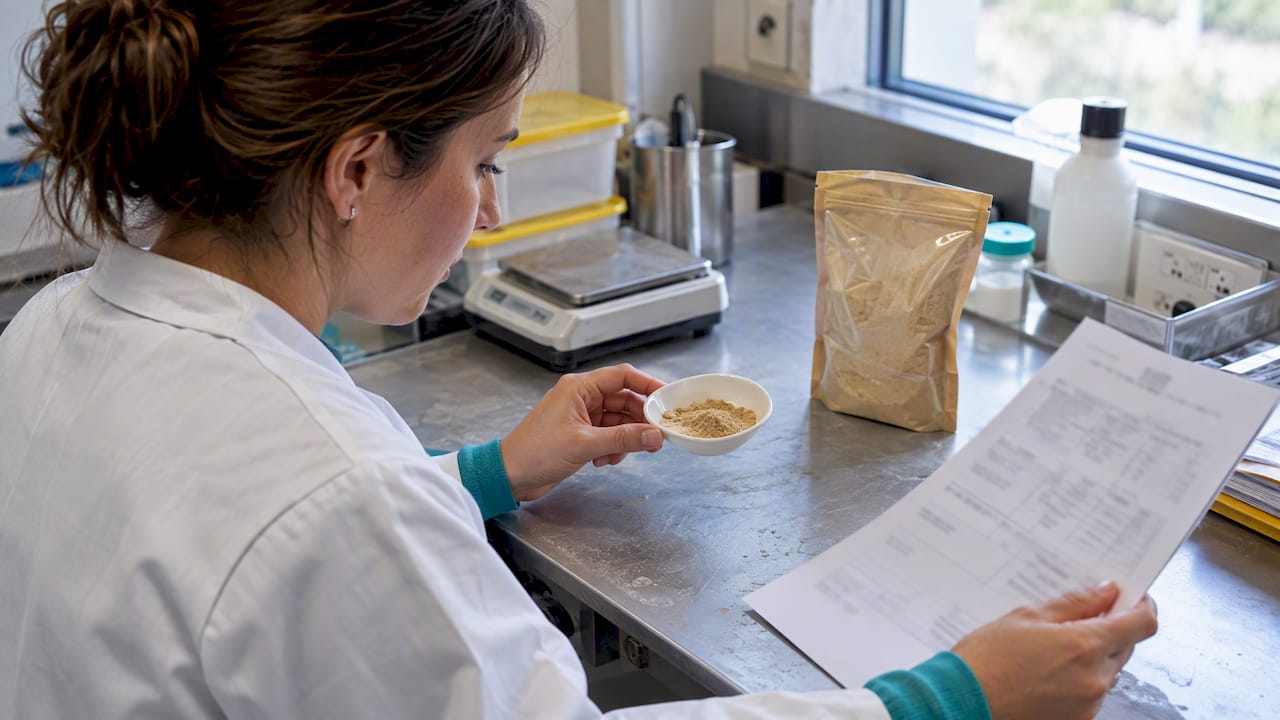 Analyse d'un échantillon de maca et de son certificat