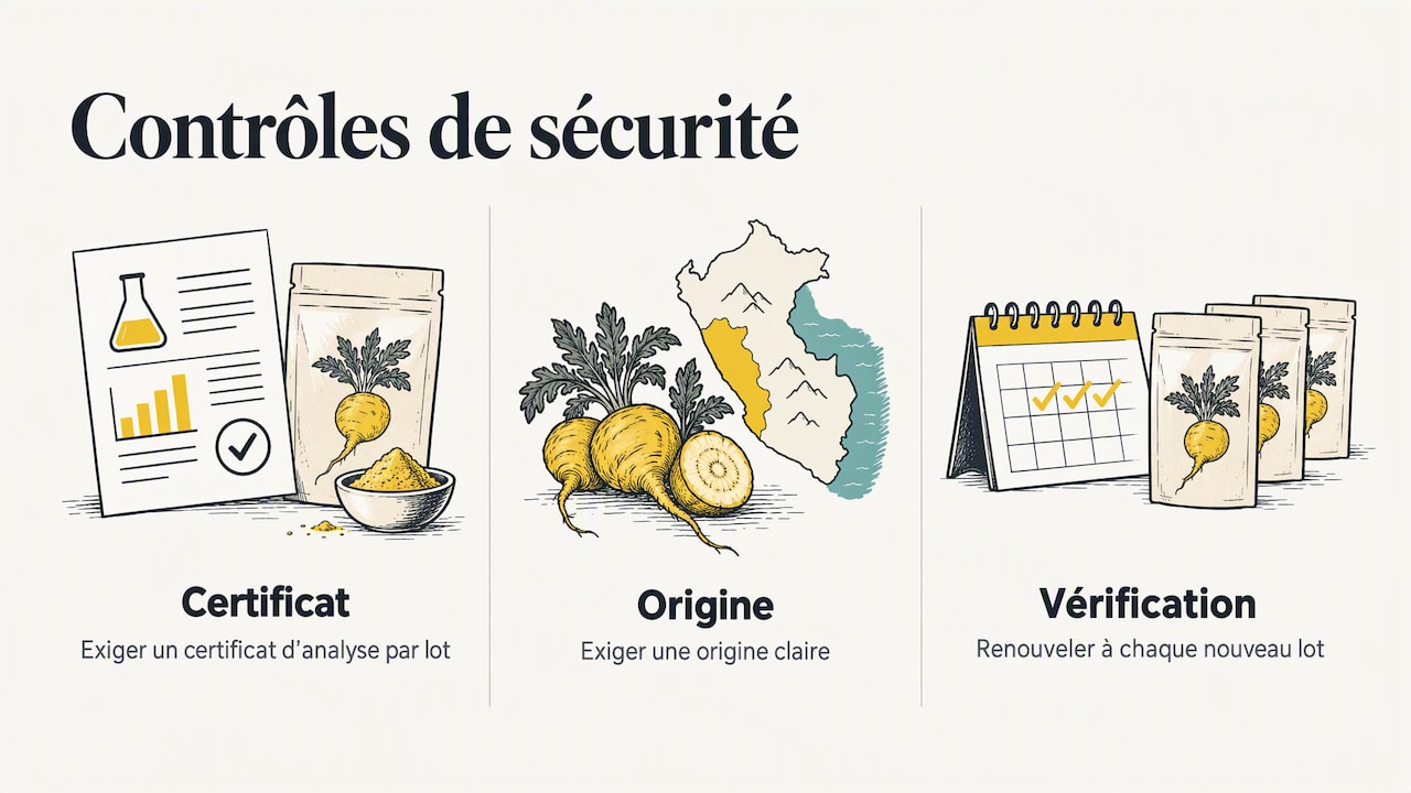 Notre regard sur le choix d'une maca sûre — overview diagram