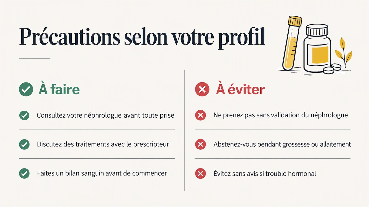 Qui doit éviter la maca ou l'utiliser avec prudence ? — overview diagram