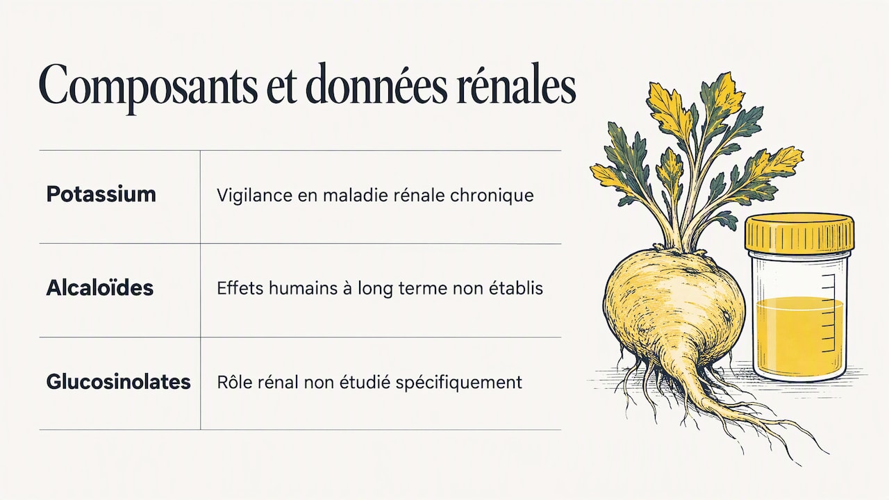 Trois composants de la maca et niveau de risque