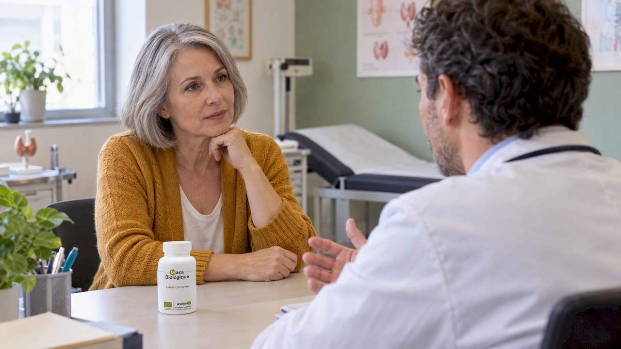 Une patiente parle de maca avec son médecin