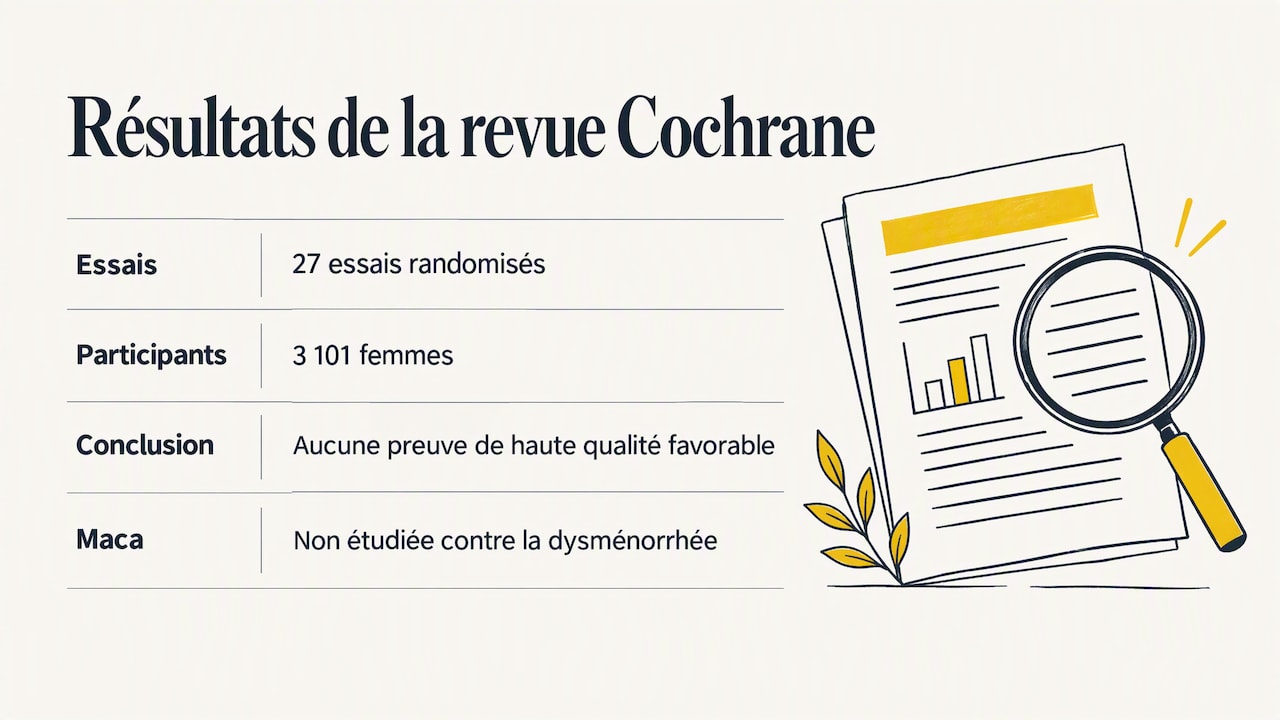 Résultats de la revue sur les compléments menstruels